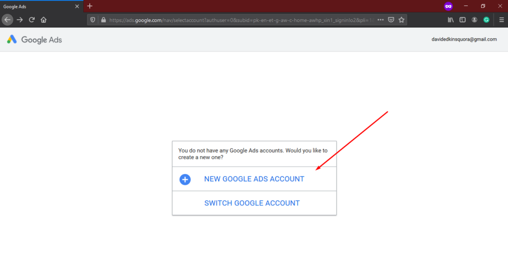 New Google Ads Account